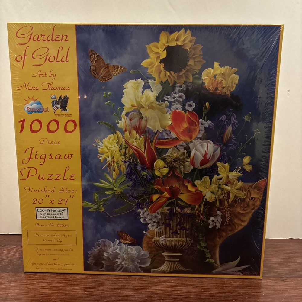 Suns Out 1000 Piece Nene Thomas Art Puzzle Garden Of Gold Eco-Friendly Soy-Based